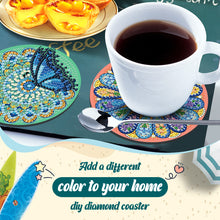 Load image into Gallery viewer, 6Pcs Wooden Beautiful Pattern DIY Diamond Painting Coaster Art with Storage Rack
