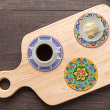 Load image into Gallery viewer, 6Pcs Wooden Beautiful Pattern DIY Diamond Painting Coaster Art with Storage Rack