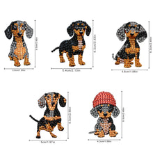 Load image into Gallery viewer, 5Pcs Dachshund Diamond Painting Car Dashboard Shake Head Doll for Car Interior