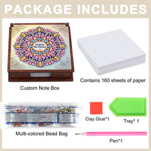 Load image into Gallery viewer, Wooden 5D Diamond Painting Kit Note Box with 160 Sheets Diamond Art Notepad Box