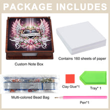 Load image into Gallery viewer, Wooden 5D Diamond Painting Kit Note Box with 160 Sheets Diamond Art Notepad Box