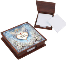 Load image into Gallery viewer, Wooden 5D Diamond Painting Kit Note Box with 160 Sheets Diamond Art Notepad Box