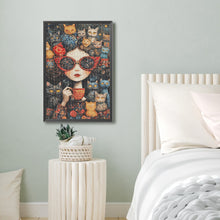 Load image into Gallery viewer, Diamond Painting - Full Round - Coffee Cat Girl (40*60CM)