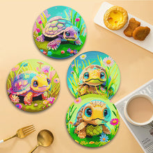Load image into Gallery viewer, 4 Pcs Wooden Diamond Painting Placemats with Holder Round Diamond Art Table Mats