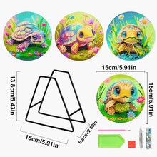 Load image into Gallery viewer, 4 Pcs Wooden Diamond Painting Placemats with Holder Round Diamond Art Table Mats