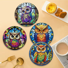 Load image into Gallery viewer, 4 Pcs Wooden Diamond Painting Placemats with Holder Round Diamond Art Table Mats