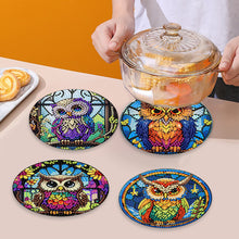 Load image into Gallery viewer, 4 Pcs Wooden Diamond Painting Placemats with Holder Round Diamond Art Table Mats