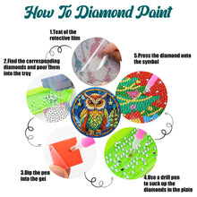 Load image into Gallery viewer, 4 Pcs Wooden Diamond Painting Placemats with Holder Round Diamond Art Table Mats
