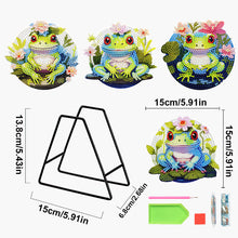 Load image into Gallery viewer, 4 Pcs Wooden Diamond Painting Placemats with Holder Round Diamond Art Table Mats