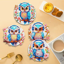 Load image into Gallery viewer, 4 Pcs Wooden Diamond Painting Placemats with Holder Round Diamond Art Table Mats