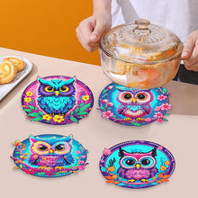 Load image into Gallery viewer, 4 Pcs Wooden Diamond Painting Placemats with Holder Round Diamond Art Table Mats