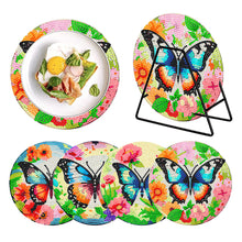 Load image into Gallery viewer, 4 Pcs Wooden Diamond Painting Placemats with Holder Round Diamond Art Table Mats