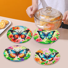 Load image into Gallery viewer, 4 Pcs Wooden Diamond Painting Placemats with Holder Round Diamond Art Table Mats