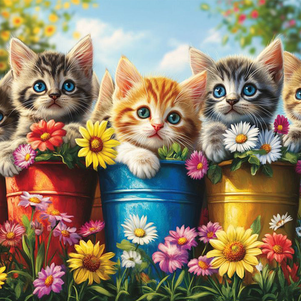 Diamond Painting - Full Square - Three Kittens (30*30CM)