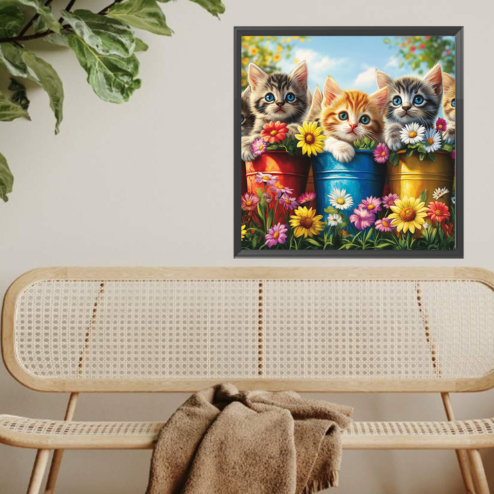 Diamond Painting - Full Square - Three Kittens (30*30CM)