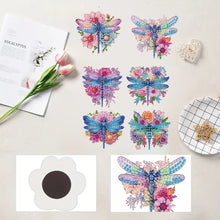 Load image into Gallery viewer, 6pcs Flower Insect DIY Diamond Painting Magnet Refrigerator for Adults Beginners