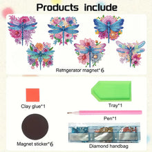 Load image into Gallery viewer, 6pcs Flower Insect DIY Diamond Painting Magnet Refrigerator for Adults Beginners