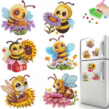 Load image into Gallery viewer, 6pcs Flower Insect DIY Diamond Painting Magnet Refrigerator for Adults Beginners