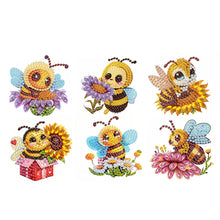 Load image into Gallery viewer, 6pcs Flower Insect DIY Diamond Painting Magnet Refrigerator for Adults Beginners