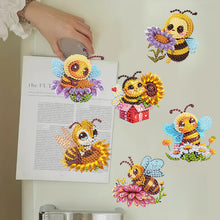 Load image into Gallery viewer, 6pcs Flower Insect DIY Diamond Painting Magnet Refrigerator for Adults Beginners