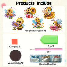 Load image into Gallery viewer, 6pcs Flower Insect DIY Diamond Painting Magnet Refrigerator for Adults Beginners