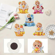 Load image into Gallery viewer, 6pcs Flower Insect DIY Diamond Painting Magnet Refrigerator for Adults Beginners