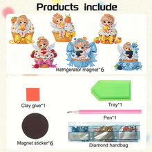 Load image into Gallery viewer, 6pcs Flower Insect DIY Diamond Painting Magnet Refrigerator for Adults Beginners