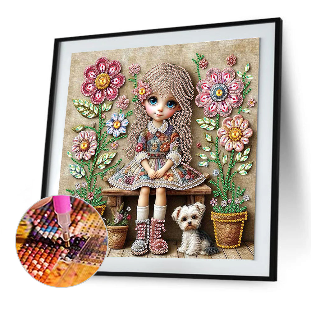 Diamond Painting - Partial Special Shaped - Cute Children (30*30CM)