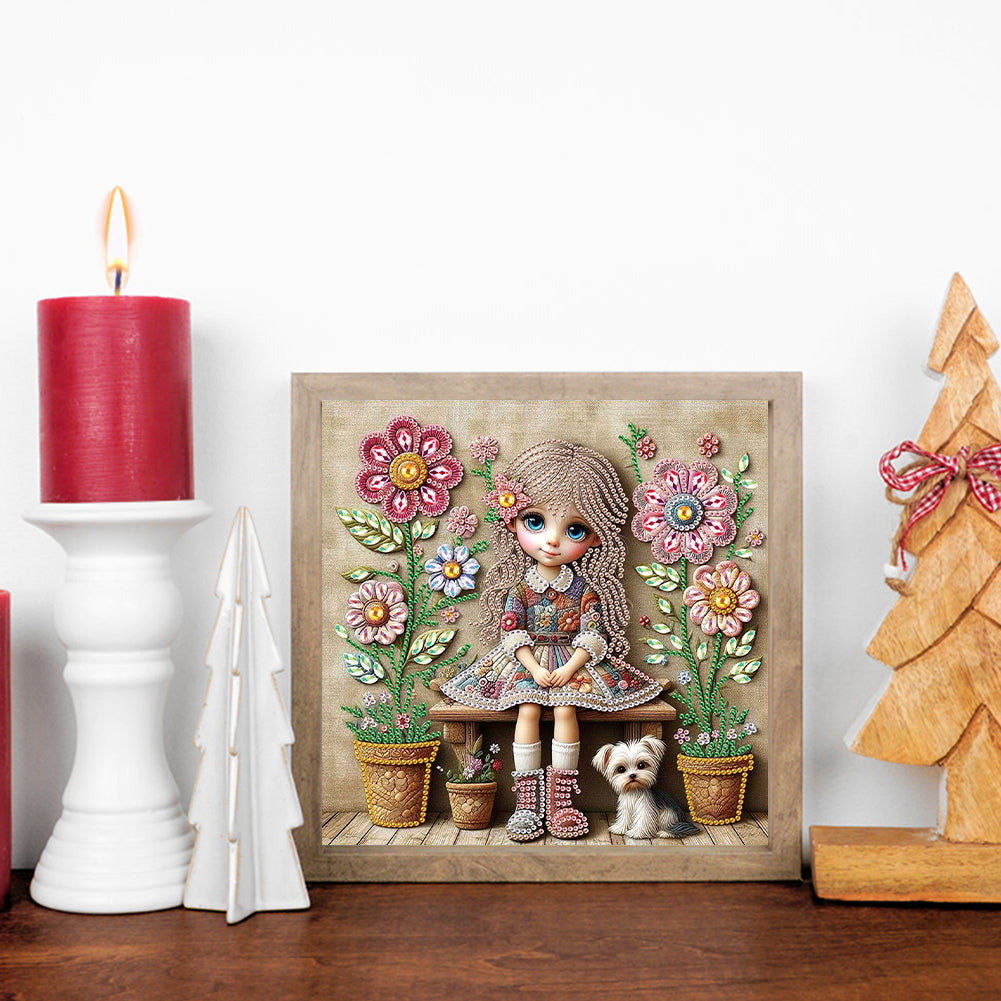 Diamond Painting - Partial Special Shaped - Cute Children (30*30CM)