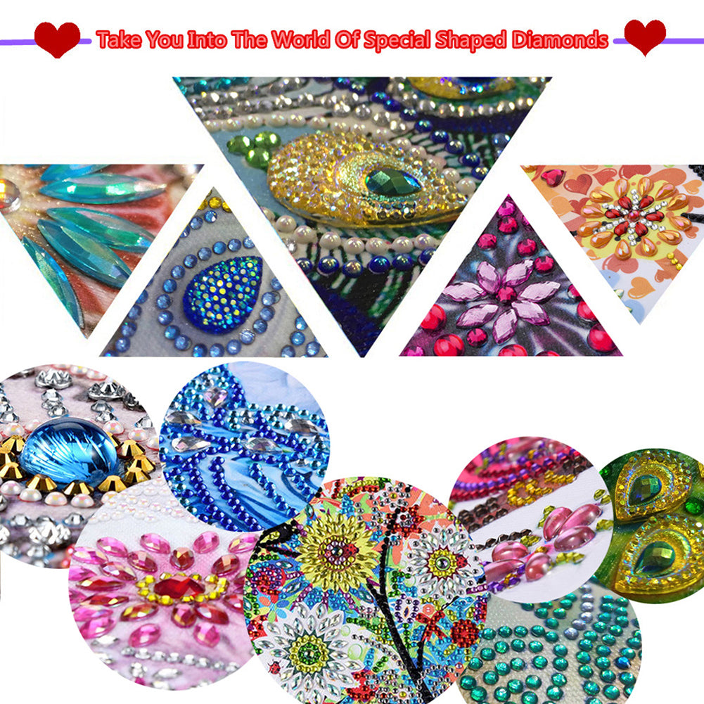 Diamond Painting - Partial Special Shaped - Colorful City Houses (30*30CM)