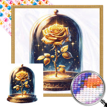 Load image into Gallery viewer, AB Diamond Painting - Full Round - Yellow Rose In Glass Case (40*40CM)