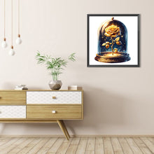 Load image into Gallery viewer, AB Diamond Painting - Full Round - Yellow Rose In Glass Case (40*40CM)