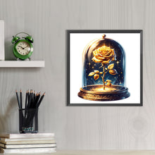 Load image into Gallery viewer, AB Diamond Painting - Full Round - Yellow Rose In Glass Case (40*40CM)