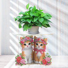 Load image into Gallery viewer, Acrylic Diamond Painting Plant Stand Diamond Art Potted Plant Holder (Cat A)