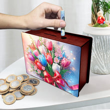 Load image into Gallery viewer, Diamond Painting Piggy Bank Wooden Coin Bank Storage Box for Home Decor and Gift