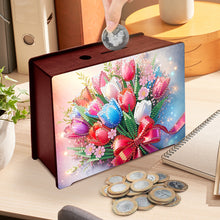 Load image into Gallery viewer, Diamond Painting Piggy Bank Wooden Coin Bank Storage Box for Home Decor and Gift