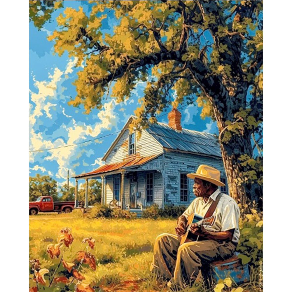 AB Diamond Painting - Full Round - Old Man And Farm (40*50CM)