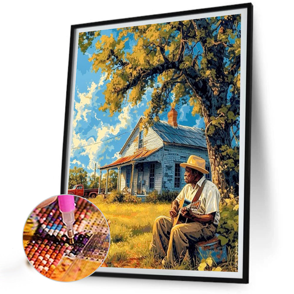AB Diamond Painting - Full Round - Old Man And Farm (40*50CM)