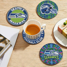 Load image into Gallery viewer, Rugby Team 6pcs DIY Diamond Painting Coasters W/ Holder for Beginner Adult Gift