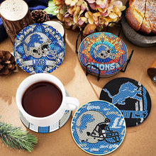 Load image into Gallery viewer, Rugby Team 6pcs DIY Diamond Painting Coasters W/ Holder for Beginner Adult Gift