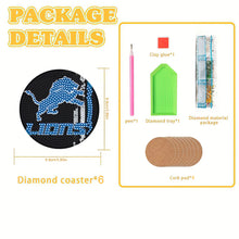 Load image into Gallery viewer, Rugby Team 6pcs DIY Diamond Painting Coasters W/ Holder for Beginner Adult Gift