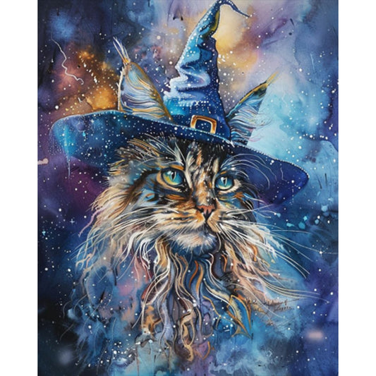 AB Diamond Painting - Full Round - Wizard Hat Kitten (40*50CM)
