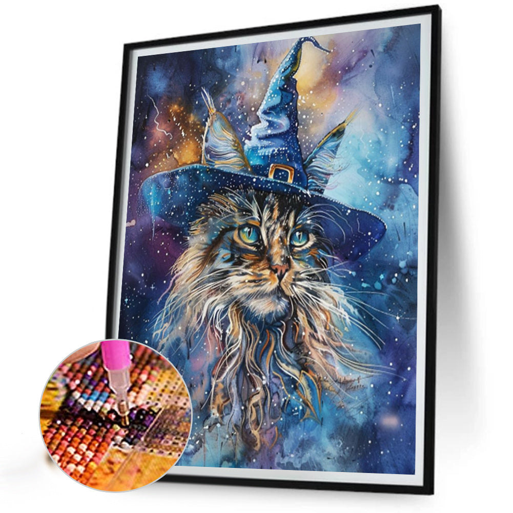 AB Diamond Painting - Full Round - Wizard Hat Kitten (40*50CM)