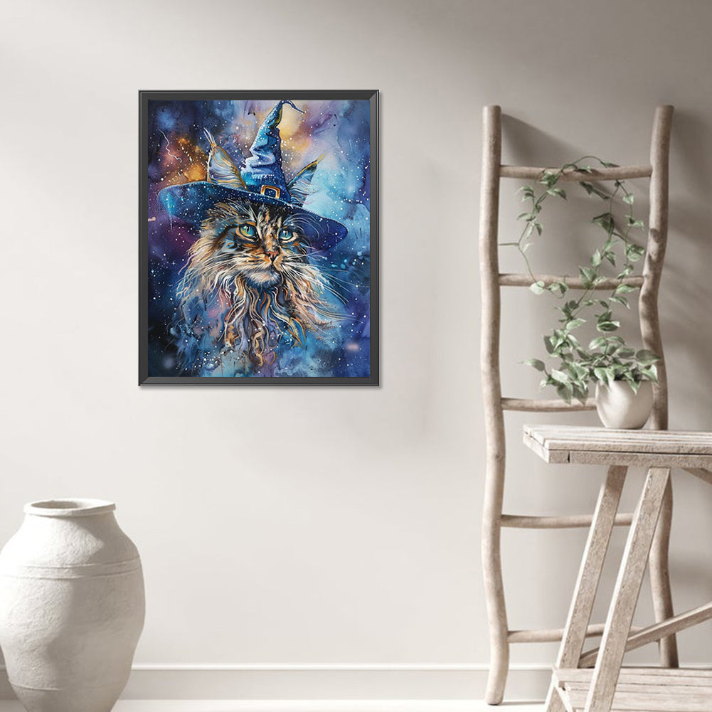 AB Diamond Painting - Full Round - Wizard Hat Kitten (40*50CM)
