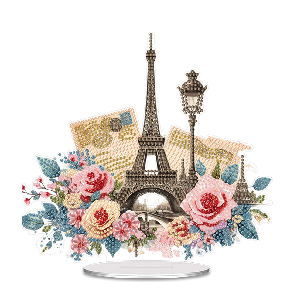 Acrylic Special Shape Flower Table Top Diamond Painting Ornament Kits Home Decor