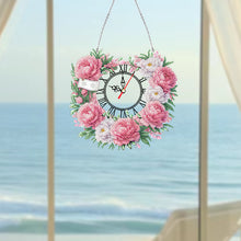 Load image into Gallery viewer, Acrylic Special Shape Daisy 5D Diamond Painting Clock Art Craft for Desktop Wall