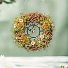 Load image into Gallery viewer, Acrylic Special Shape Daisy 5D Diamond Painting Clock Art Craft for Desktop Wall