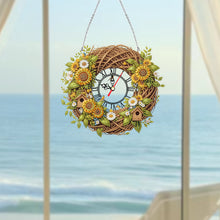 Load image into Gallery viewer, Acrylic Special Shape Daisy 5D Diamond Painting Clock Art Craft for Desktop Wall