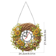 Load image into Gallery viewer, Acrylic Special Shape Daisy 5D Diamond Painting Clock Art Craft for Desktop Wall