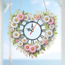 Load image into Gallery viewer, Acrylic Special Shape Daisy 5D Diamond Painting Clock Art Craft for Desktop Wall
